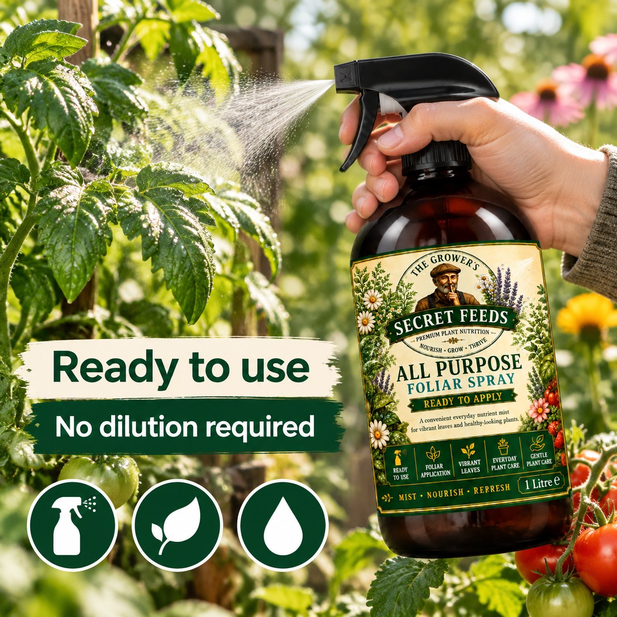 Secret Feeds All Purpose Foliar Spray 1 Litre – how to use