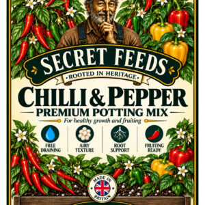 Secret Feeds Chilli & Pepper Soil 3 Litre – Peat-Free Potting Mix for Healthy Growth and Fruiting