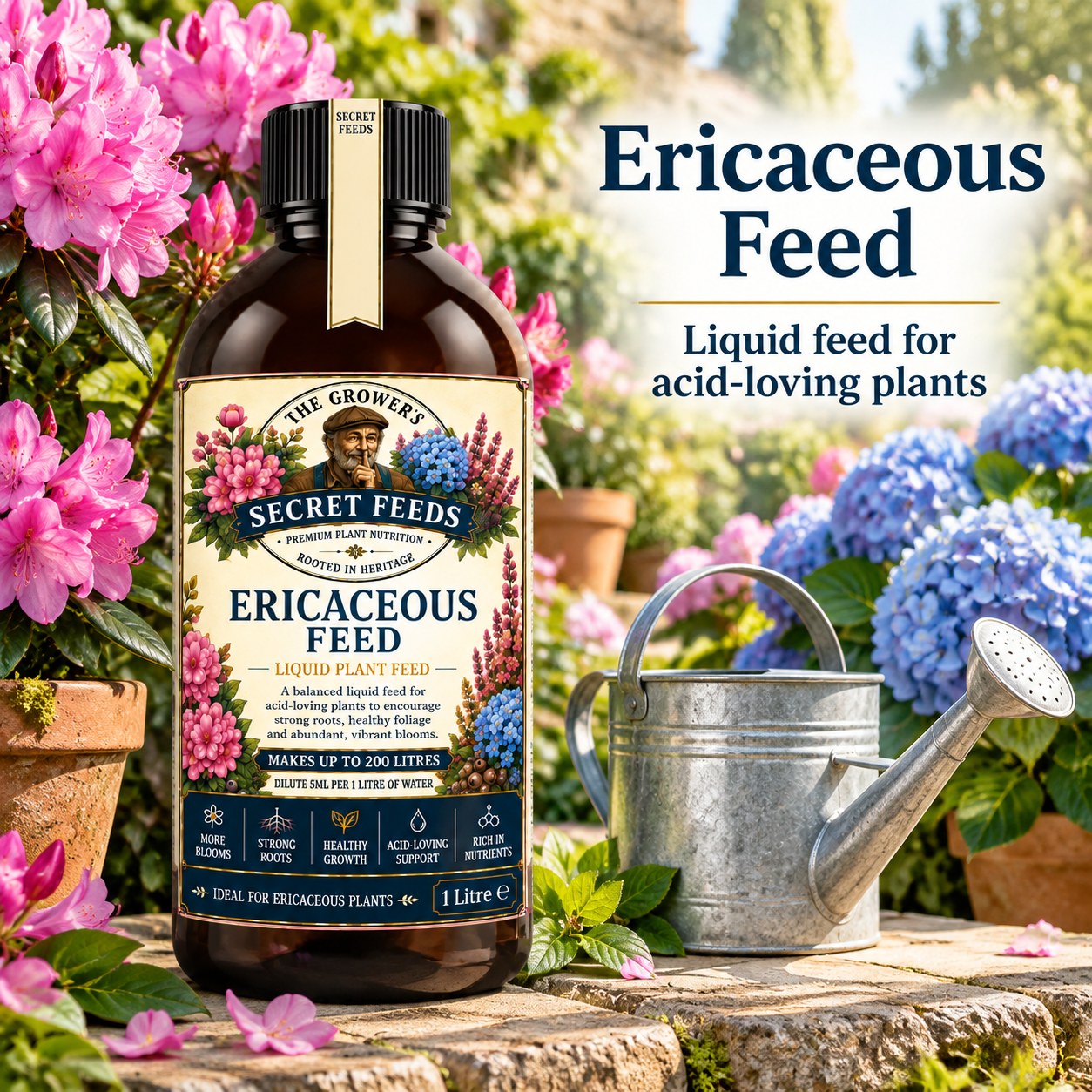 Secret Feeds Ericaceous Feed 1 Litre – in use