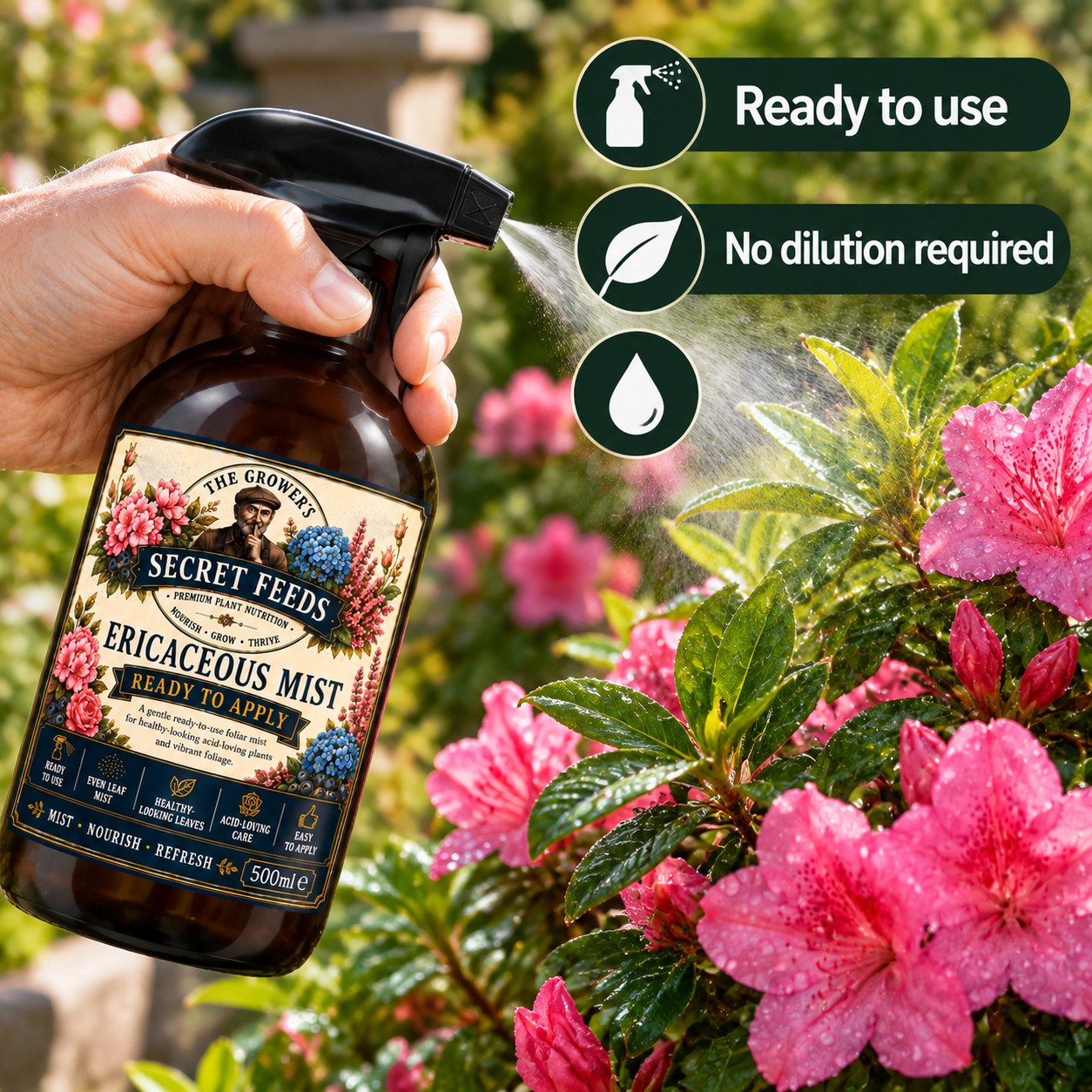 Secret Feeds Ericaceous Mist 500ml – how to use