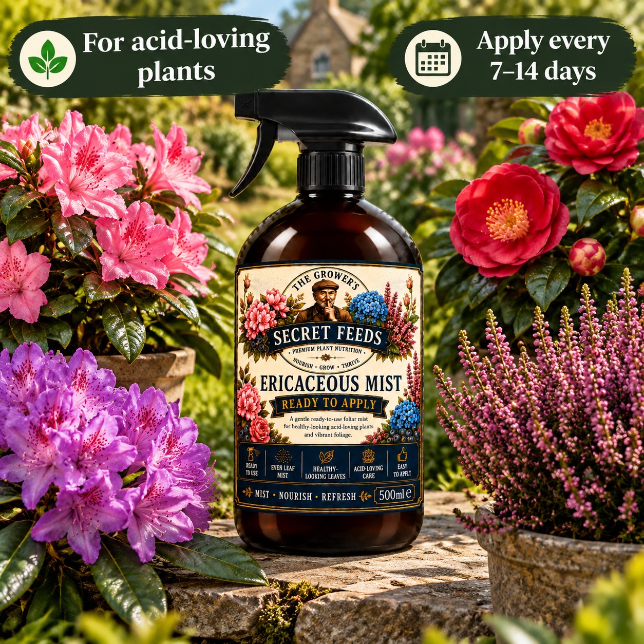 Secret Feeds Ericaceous Mist 500ml – when to use