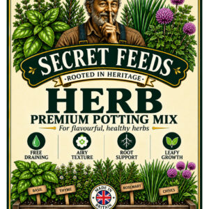 Secret Feeds Herb Soil 3 Litre – Peat-Free, Free-Draining Potting Mix for Flavourful, Healthy Herbs