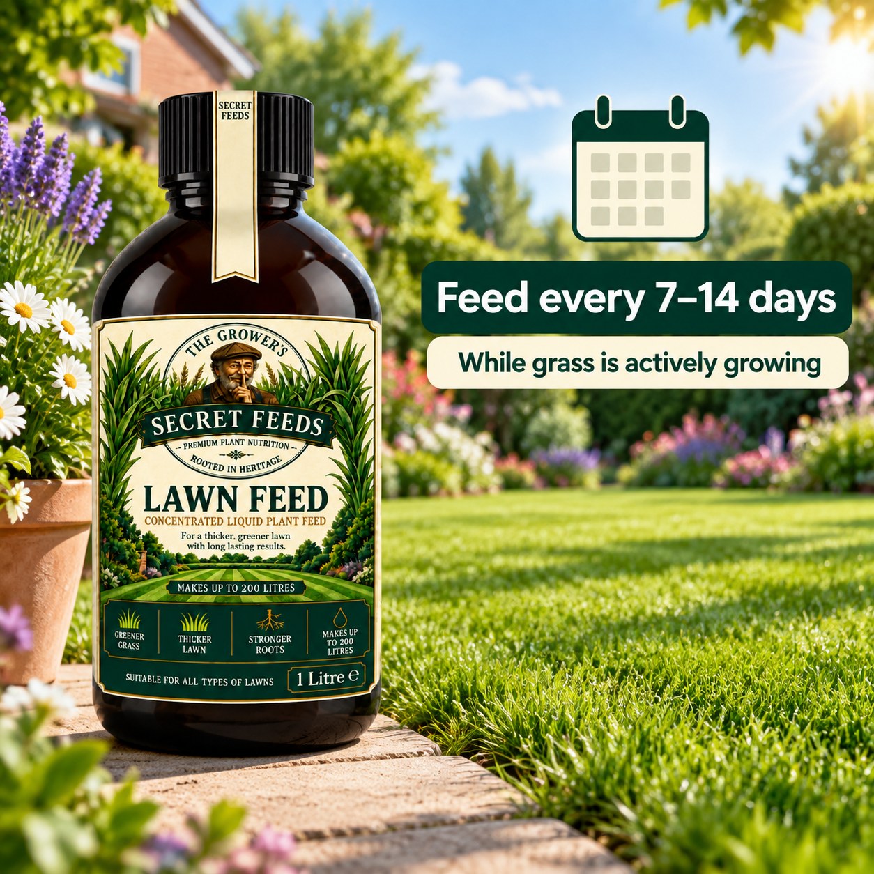Secret Feeds Lawn Feed 1 Litre – when to use