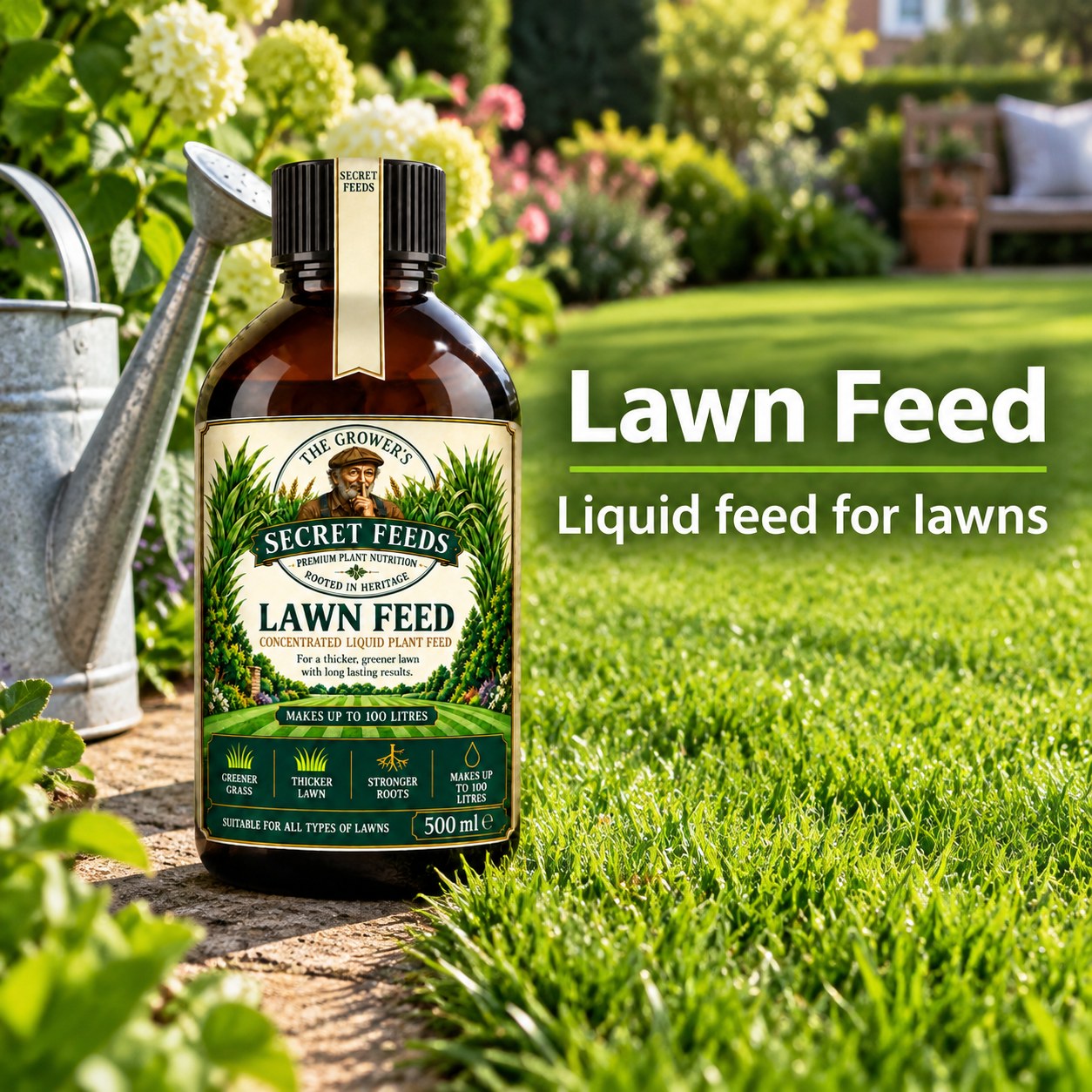 Secret Feeds Lawn Feed 500ml – in use