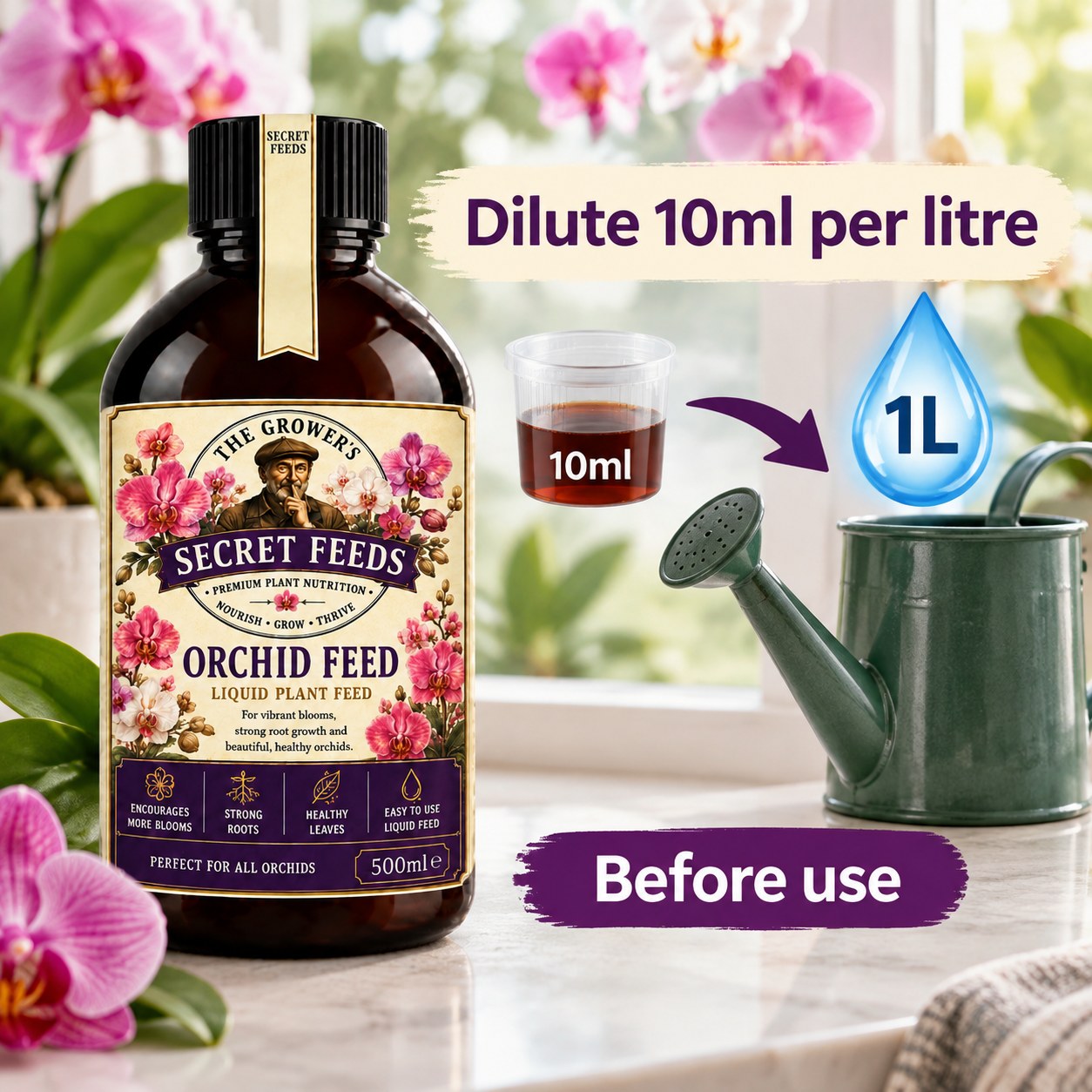 Secret Feeds Orchid Feed 500ml – how to use