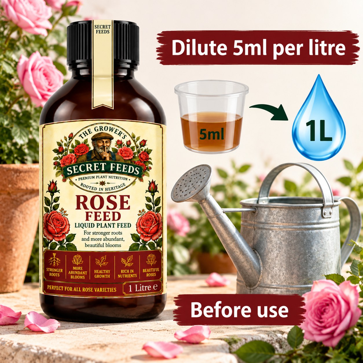 Secret Feeds Rose Feed 1 Litre – how to use