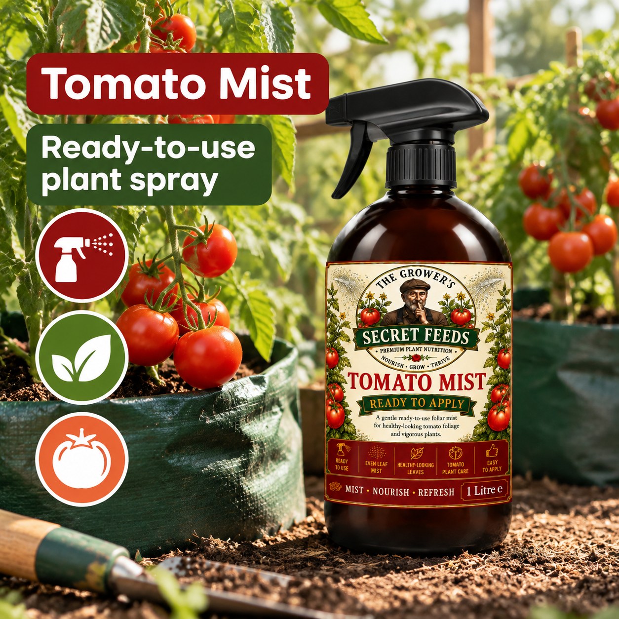 Secret Feeds Tomato Mist 1 Litre – in use