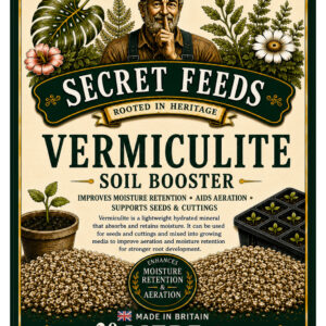 Secret Feeds Vermiculite 20 Litre – Soil Booster for Moisture Retention, Seeds & Cuttings